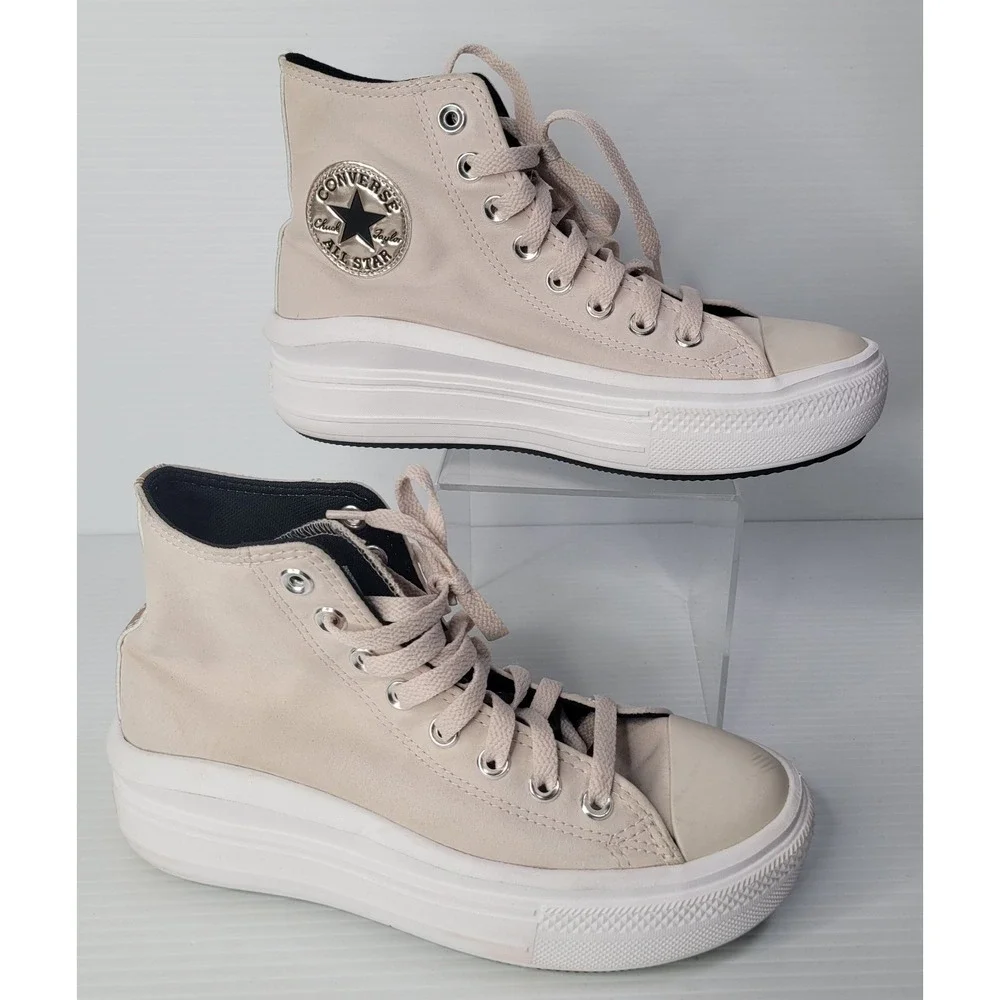 Converse Chuck Taylor All Star Move Platform High Top Women 7 Beige 569545C